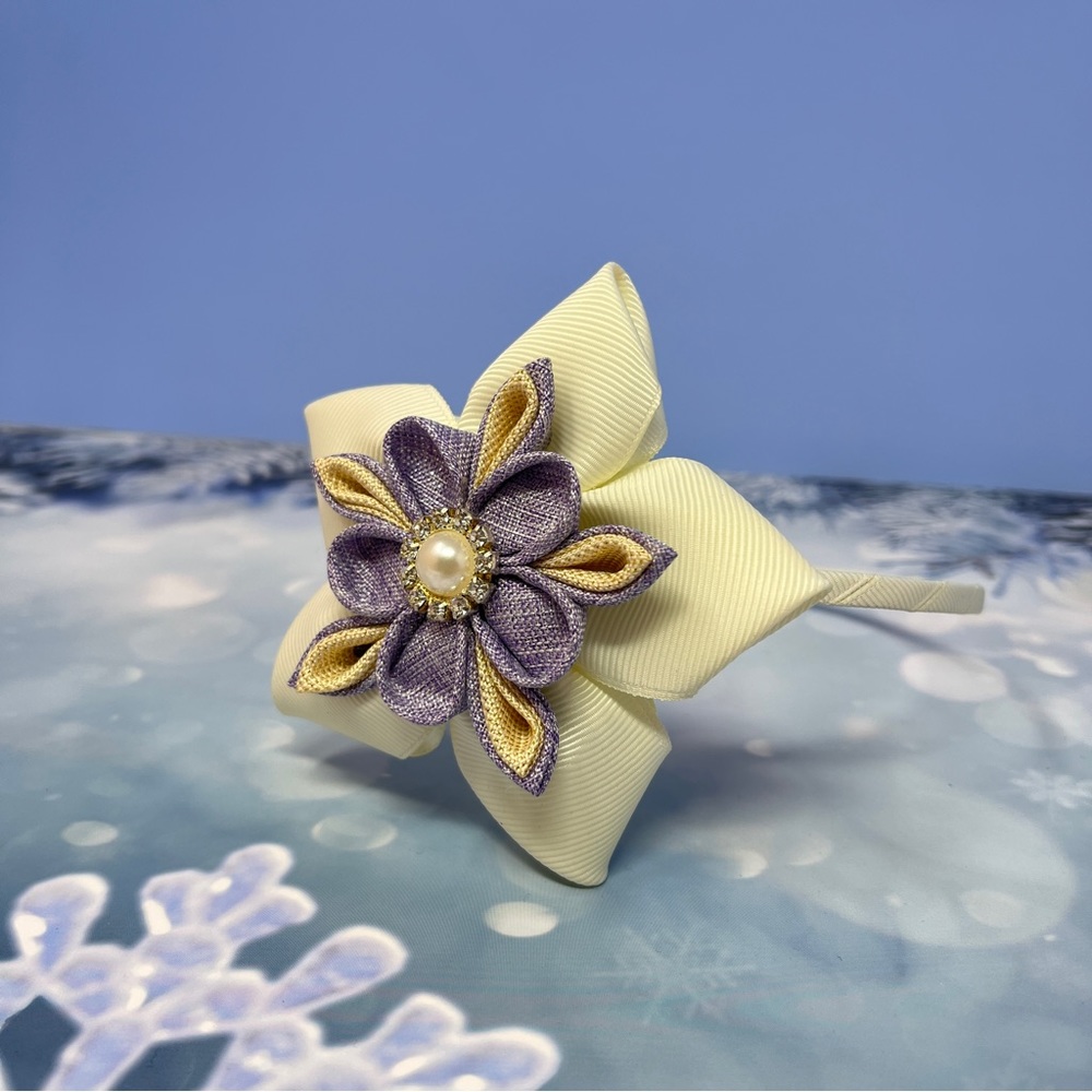 Handmade flower fairy hair bow band for girls